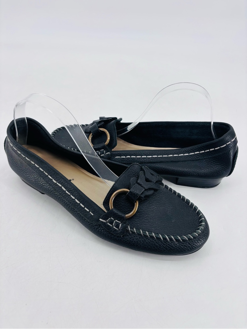 Vintage 90s Classic Preppy Twee Leather Driving Shoes Slip On Penny Loafers 12W